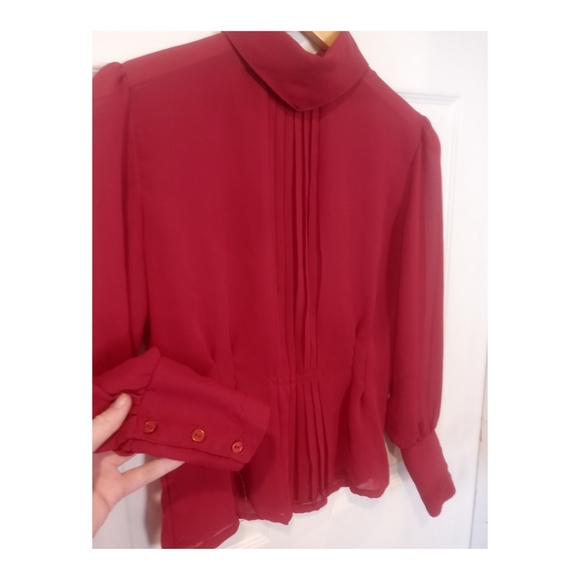 80s Pleated Blouse - Picture 1 of 4